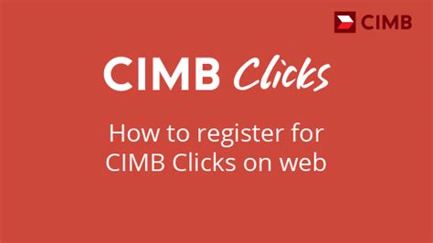 How to register for CIMB Clicks on Web