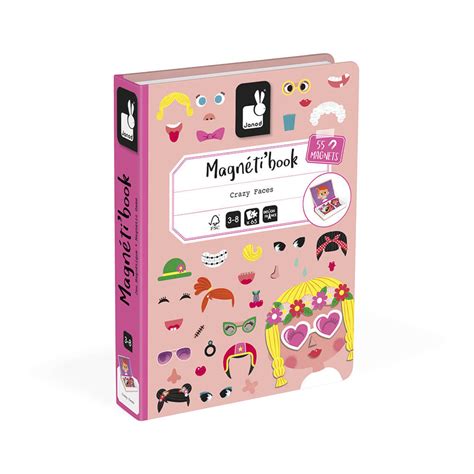 Girl's Crazy Faces Magneti'Book : Educational magnetic games Janod - J02717