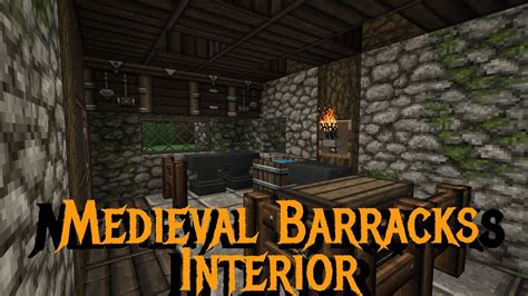 Minecraft - Gundahar Tutorials - Medieval Barracks Interior Part 1 - YouTube