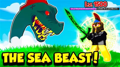 I Battled THE SEA BEAST And Reached LEVEL 1500 In Blox Fruits!! - YouTube