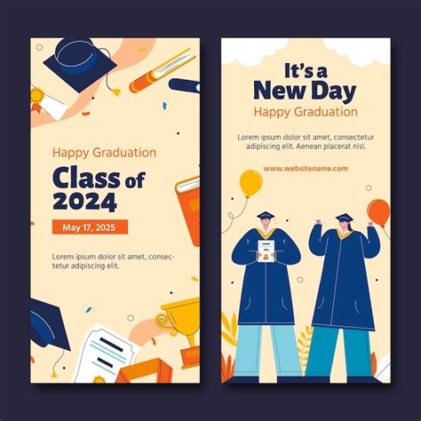 Premium Vector | Flat design graduation celebration horizontal banner