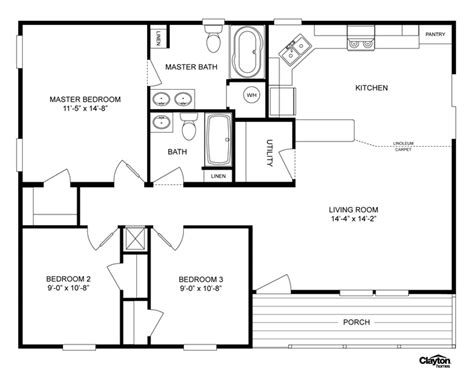 Pin by Angela Nichols on Home | Mobile home floor plans, House floor plans, Clayton homes