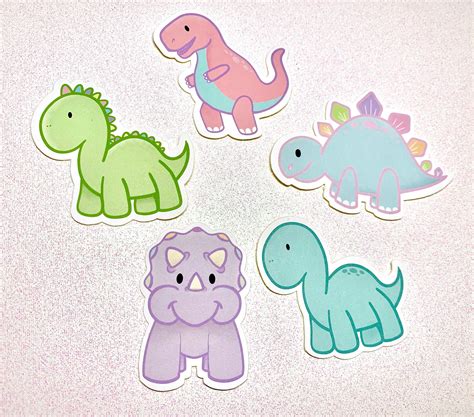 Cute pastel dinosaur sticker pack, kawaii , stationary, cute by ...