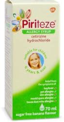 Piriteze Allergy Syrup Once a Day 6+ Years 70ml | medino.com