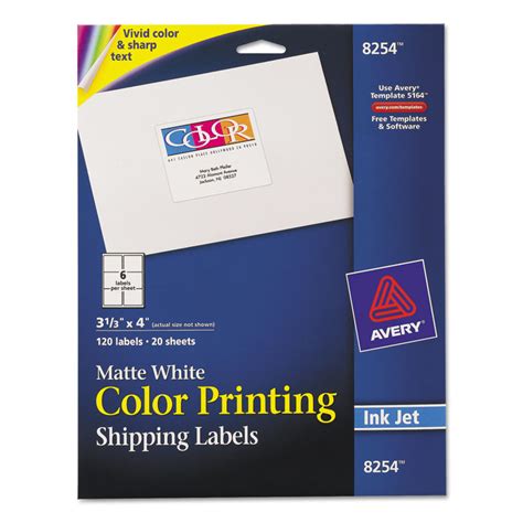 Vibrant Color-Printing Shipping Labels, 3 1/3 x 4, Matte White, 120/Pack - ELEVATE Marketplace