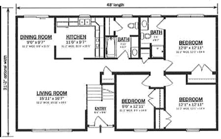 B149632-1 by Hallmark Homes Bi-Level Floorplan