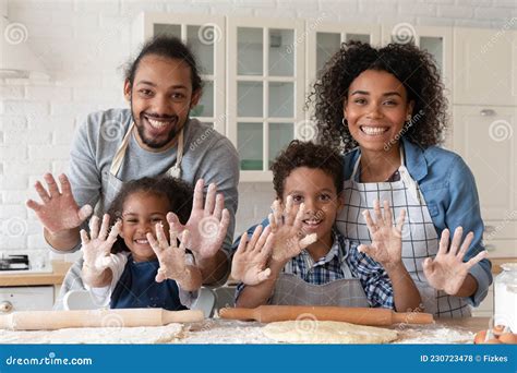 Head Shot Portrait Happy African American Family Cooking Together Stock Photo - Image of ...