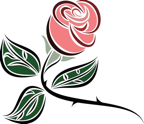 Free Clipart Of A pink rose