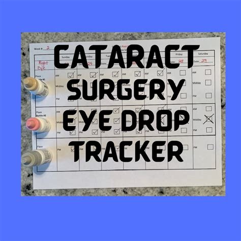 Cataract Surgery Eye Drop Tracker Eye Drop Schedule for Cataract ...