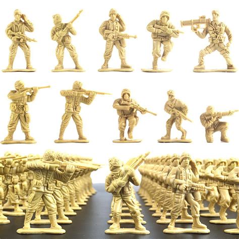 Moaere 100 Pcs Military Plastic Toy WWII 5cm Soldiers Army Men Figures 10 Poses Kit - Walmart ...