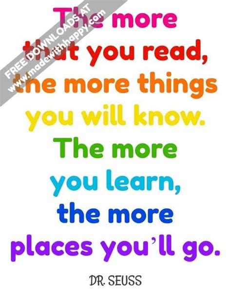 Dr. Seuss Reading Quote Printable - Made with HAPPY