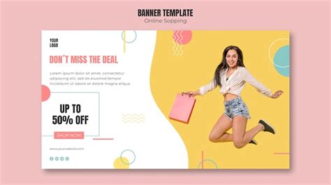 Free PSD | Banner template with online shopping design