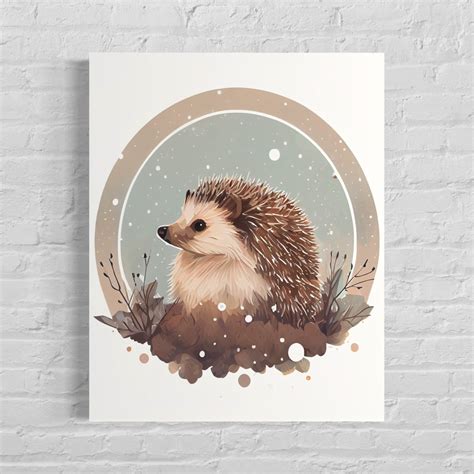 Hedgehog Retro Art Print, Hedgehog Illustration, Hedgehog Vintage ...