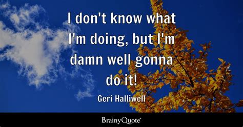 Geri Halliwell - I don't know what I'm doing, but I'm damn...