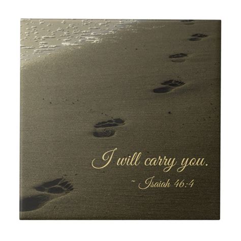 I Will Carry You Sand Footprints Tile | Zazzle.com | Sand footprint, Sand quotes, Jesus quotes ...