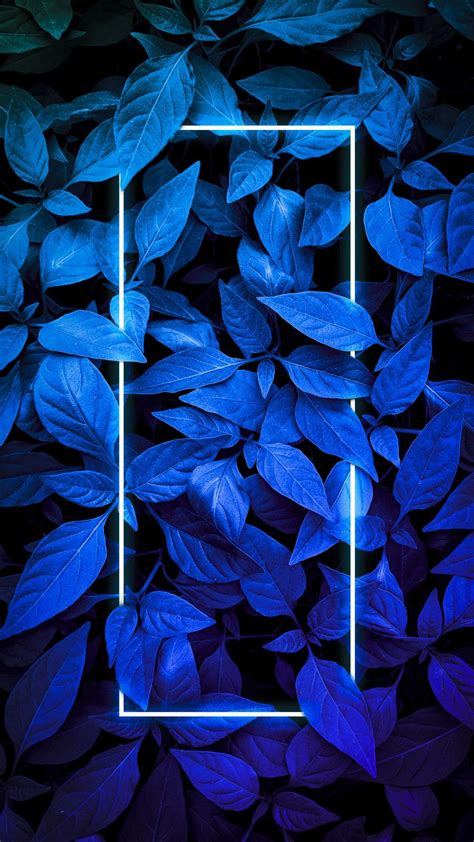 Blue Foliage Neon Light iPhone Wallpaper - iPhone Wallpapers