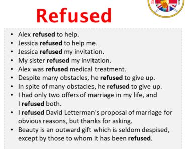 Refused in a Sentence in English Archives - English Grammar Here