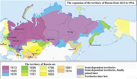 The expansion of the territory of Russia from 1613 to 1914. : r/MapPorn