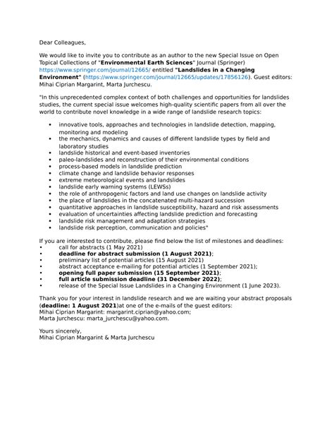 (PDF) Landslides in a Changing Environment: Special Issue in ...