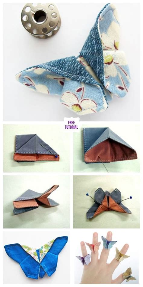 Diy origami fabric butterfly free sewing pattern tutorial – Artofit