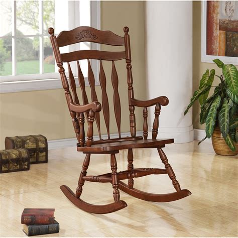Solid Wood Rocking Chair, Dark Walnut - Walmart.com