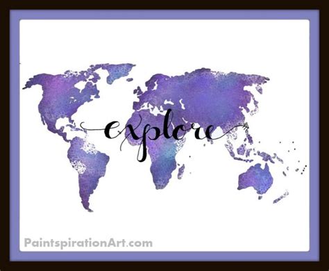 Map of the World Travel Art Print Gift for Travelers World | Etsy