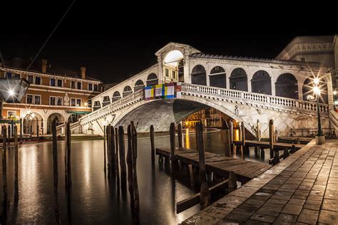 VENICE Rialto Bridge at Night Photograph by Melanie Viola - Fine Art America