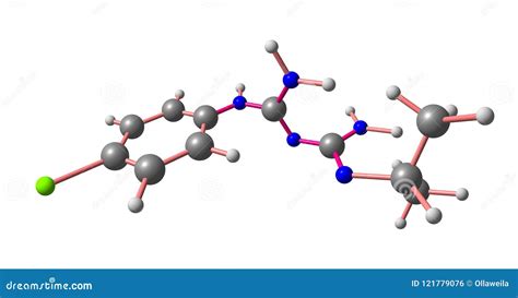 Proguanil Molecular Structure Isolated on White Stock Illustration ...