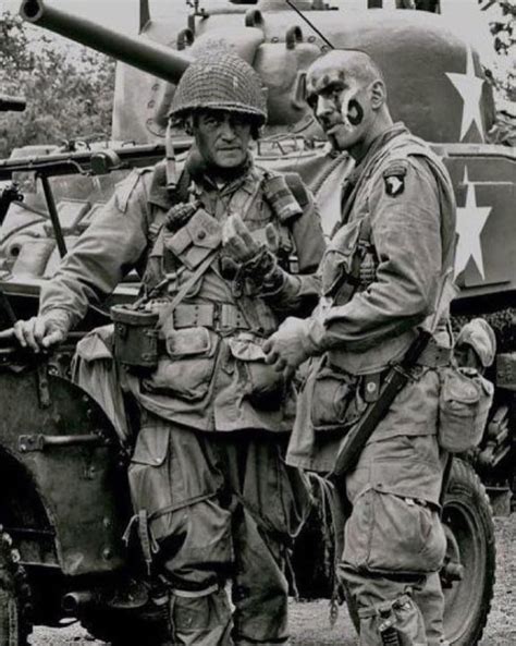 Paratroopers of the US 101st. Airborne Division take a brake, Normandy ...