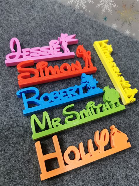 Personalised Disney Style Name Stand | Desk Stand | Cake | School | Plaque