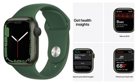 Apple Watch Series 7 GPS, 41mm Green Aluminum Case with Clover Sport ...