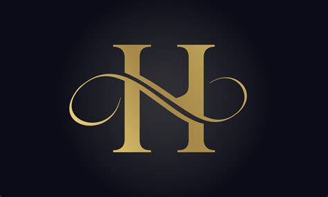 Luxury Letter H Logo Template In Gold Color. Initial Luxury H Letter ...