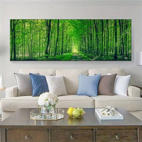 Modern Forest, Green Tree, Natural Landscape, Canvas Painting, For ...