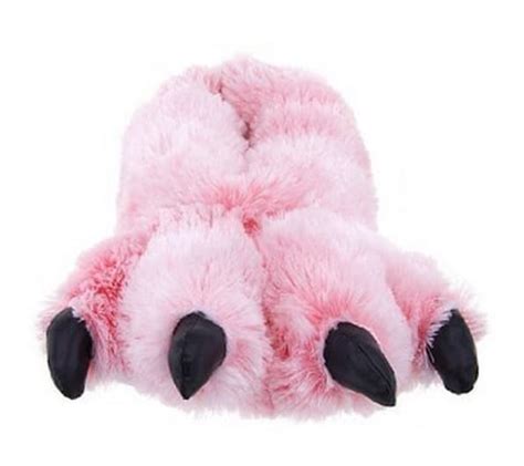 Pink Fuzzy Bear Paw Animal Slippers - NoveltyStreet