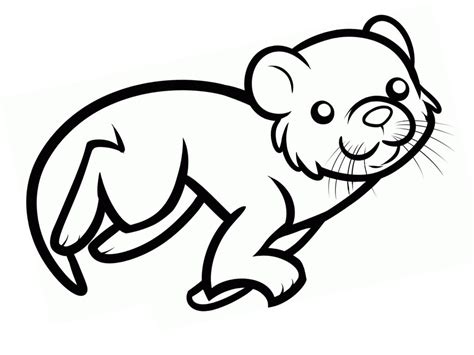 Otter Outline Drawing at PaintingValley.com | Explore collection of ...