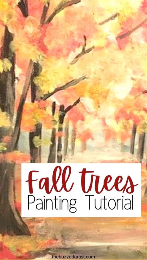 Vibrant & Simple Acrylic Painting Guide: Fall Tree Landscape