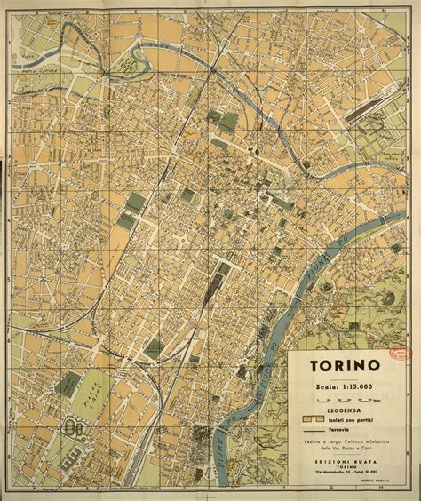 Pianta topografica della città di Torino, 1950 circa - MuseoTorino