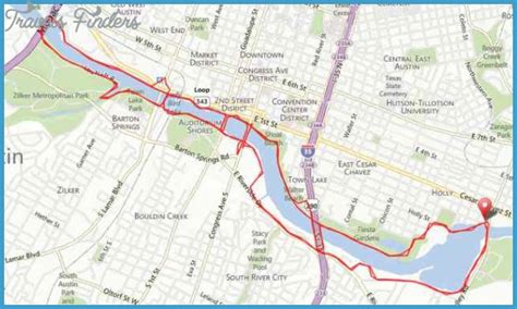 Lady Bird Lake Hike And Bike Trail Map - TravelsFinders.Com