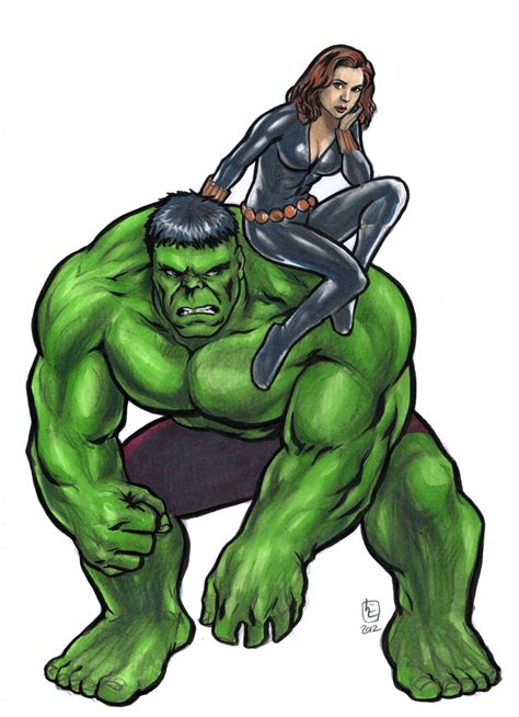 Hulk and Black Widow inked by huy-truong on DeviantArt