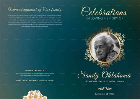 Obituary Funeral Booklet Template in Adobe Photoshop, Microsoft Word