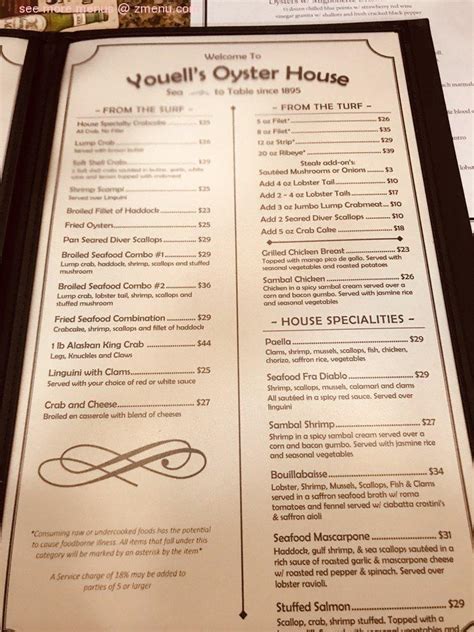 Online Menu of Youell's Oyster House Restaurant, Allentown, Pennsylvania, 18104 - Zmenu