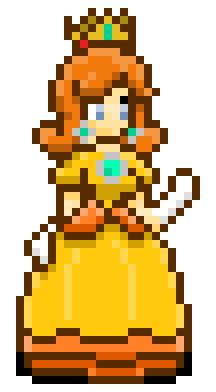 Princess Daisy Pixel Art by TheElementalHolder on DeviantArt