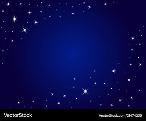 Blue space stars background night sky Royalty Free Vector