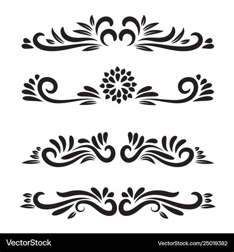 Element floral motifs floral ornamental line art Vector Image