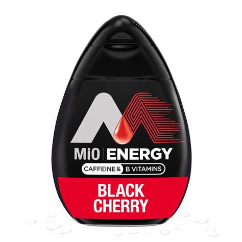 MiO Energy Black Cherry Naturally Flavored Liquid Water Enhancer with 2X More, 3.24 fl oz Bottle ...