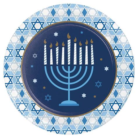 Creative Converting Hanukkah Celebration Dinner Paper Plates, 8 Ct - Shop Party Decor at H-E-B