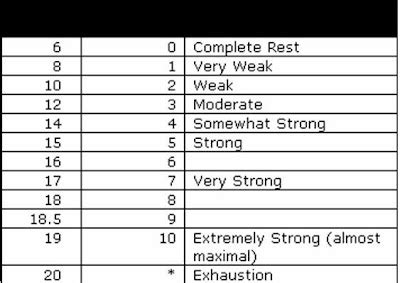 Borg Scale Chart