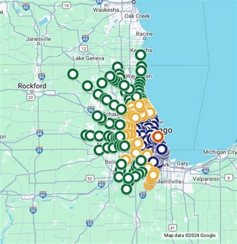 Web Map of Metra Stations by New Fare Zones : r/transit