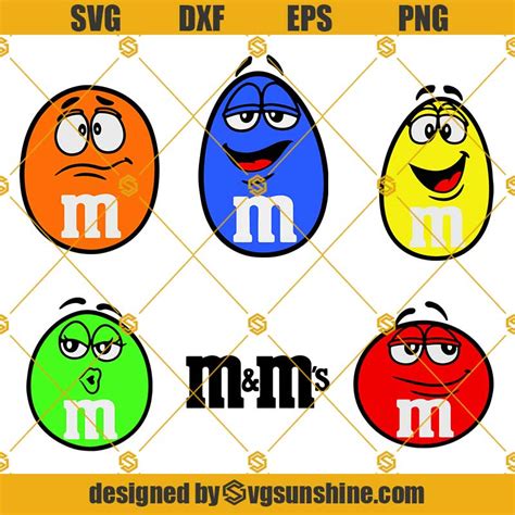 M And M Face SVG, M & Ms Faces SVG, M And M SVG, M And M's Logo Colored ...