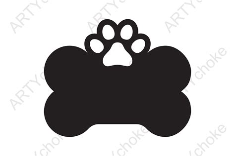 Dog Bone Paw Name Tag. SVG File Graphic by artychoke.design · Creative ...